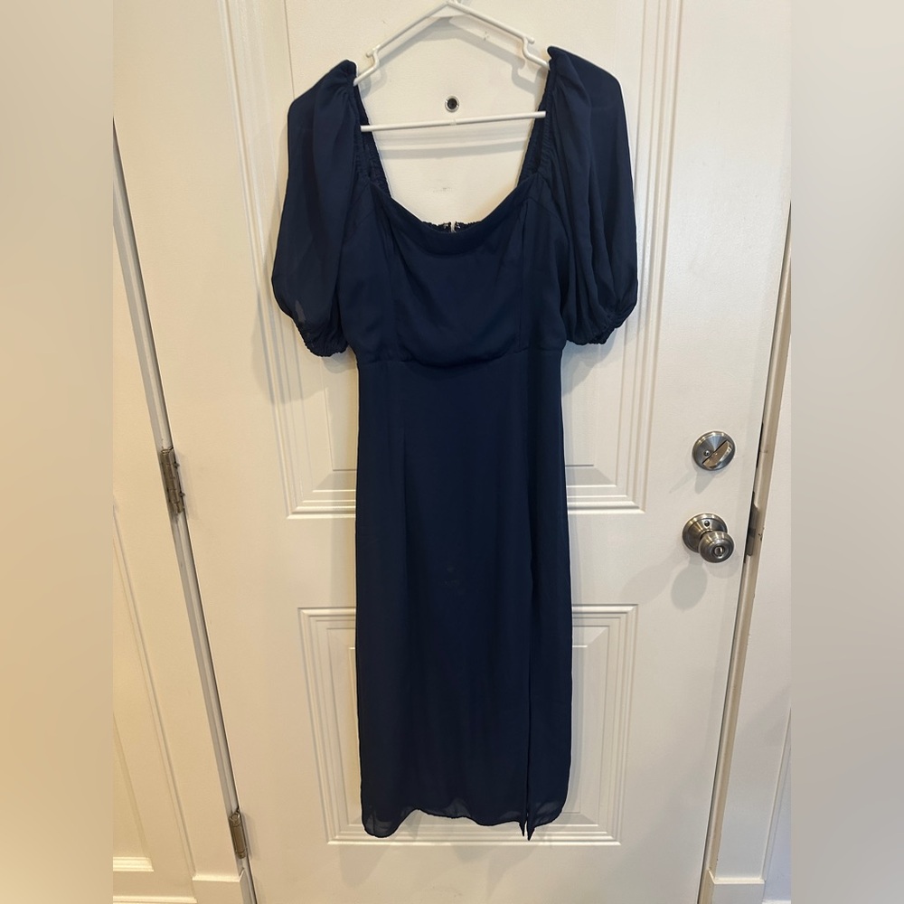 Abercrombie & Fitch Dark Puff Sleeve Dress